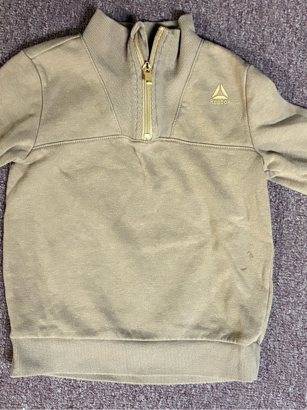 Reebok boys Olive Green Half-Zip Pullover Sweatshirt